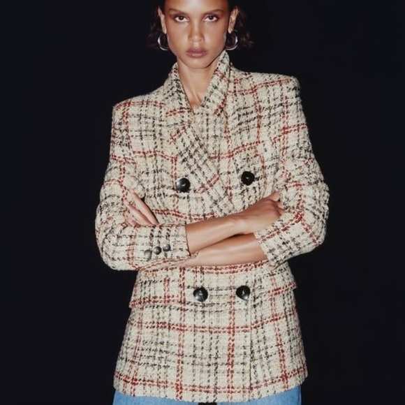 NWT GORGEOUS ZARA DOUBLE BREASTED BLAZER XS - Picture 4 of 7
